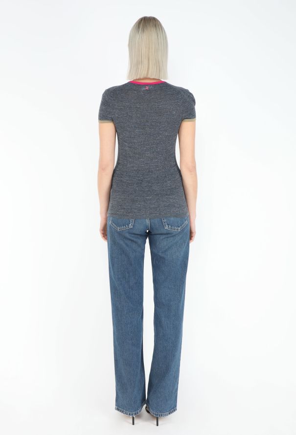 Chanel Ribbed 'CC' Jersey T-Shirt - 3
