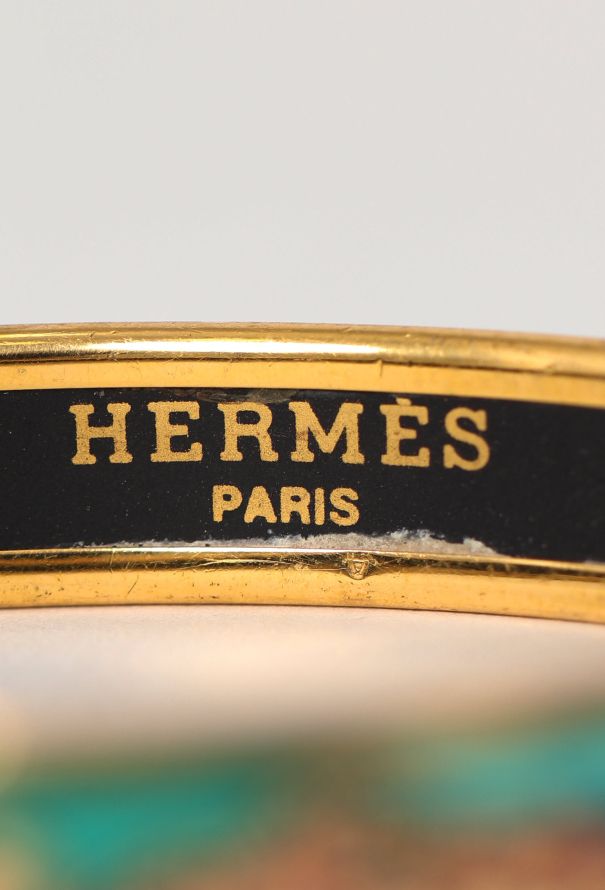 Hermès '90s 'Les Léopards' Enamel Bracelet - 4