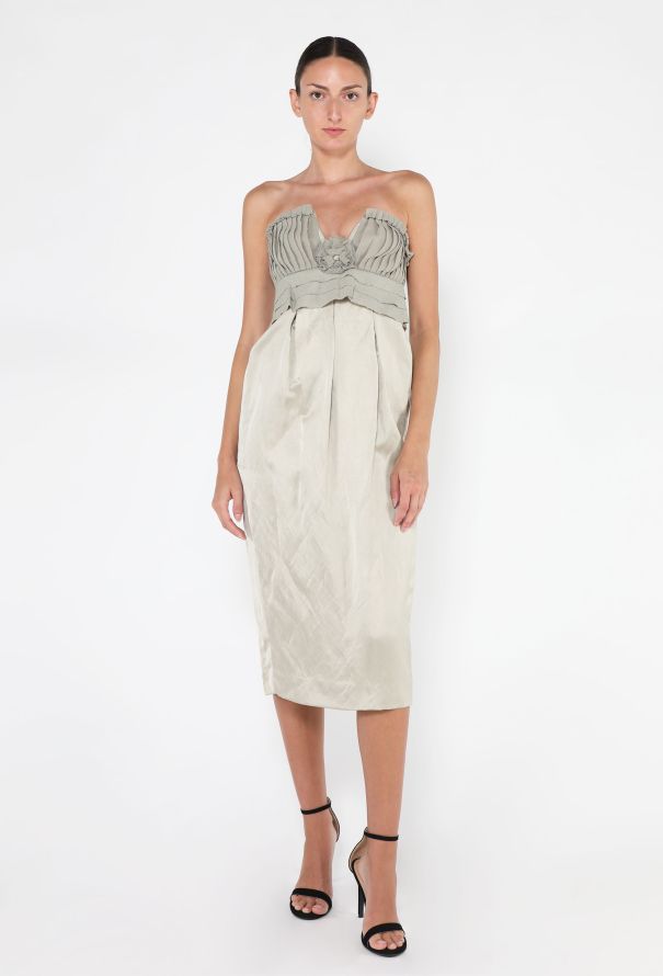 Proenza Schouler Strapless Pleated Rosette Dress, S/S 2006 - 3