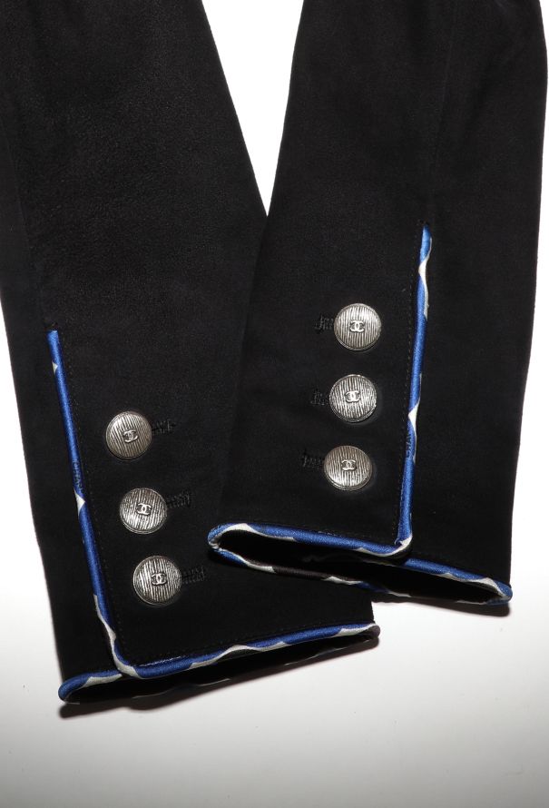 Chanel 2005 Suede Piped Trim Blazer - 8