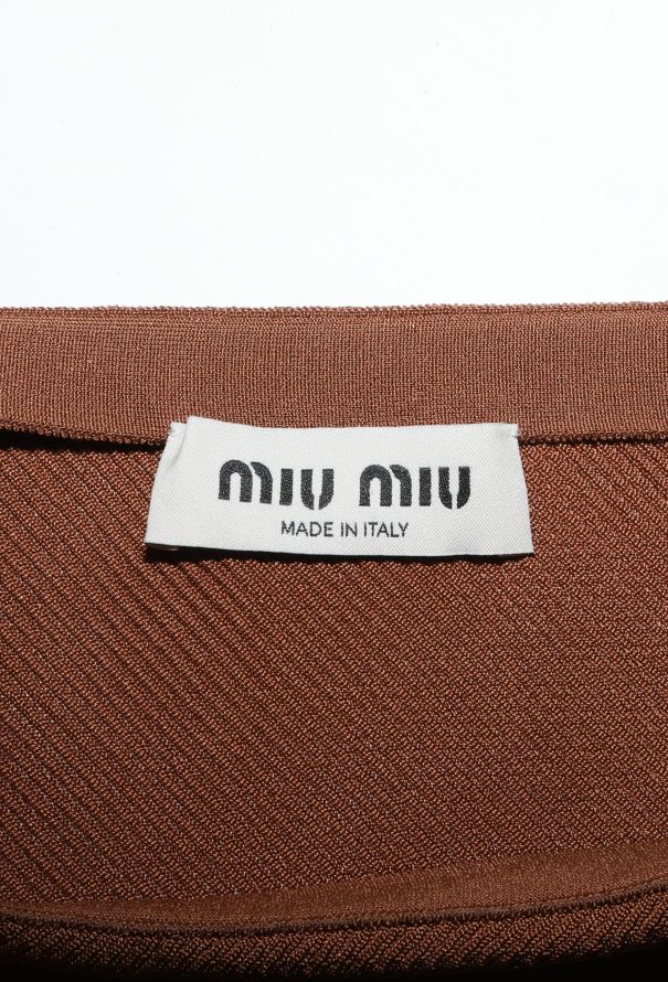 Miu Miu F/W 2025 Ribbed Knit Silk Skirt - 8