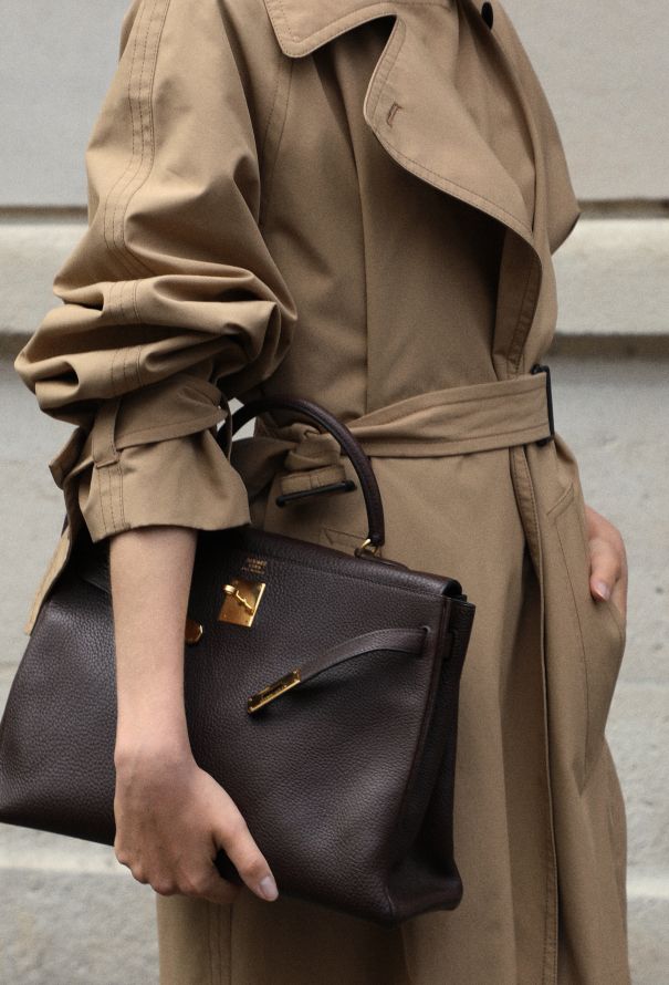 Hermès Vintage Marron Togo Kelly Retourné 35 - 1