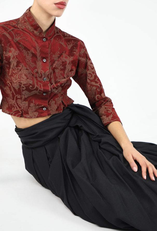 Romeo Gigli Callaghan 1988 Silk Damask Blouse - 5