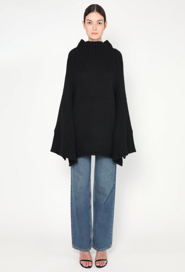 Yohji Yamamoto Cape-Sleeve Ribbed Sweater - 1