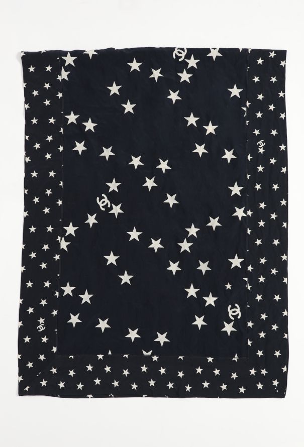 Chanel S/S 2008 Silk 'CC' Star Shawl - 1