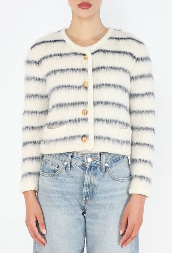 Céline 2023 Brushed Alpaca Marinière Jacket - 1