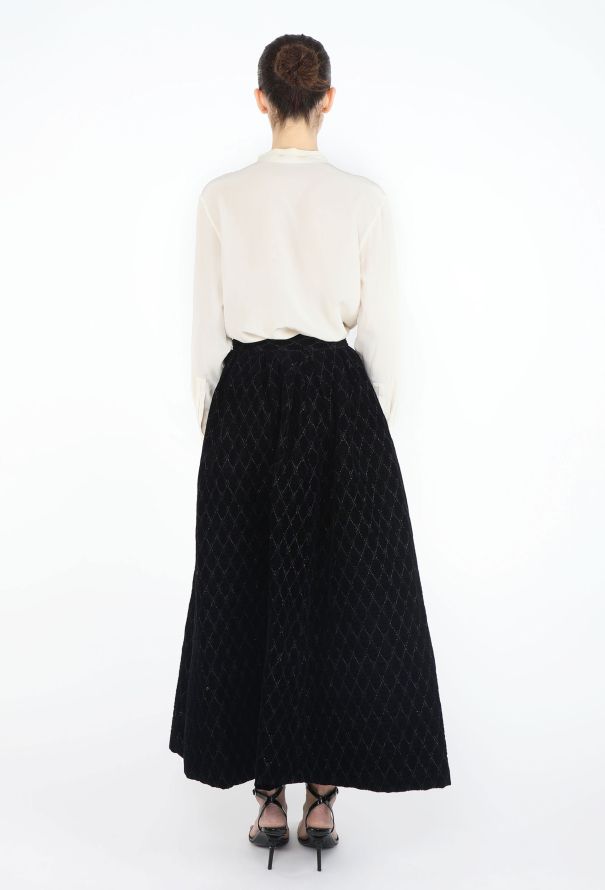 Saint Laurent RARE F/W 1977 Russian Quilted Velvet Skirt - 6