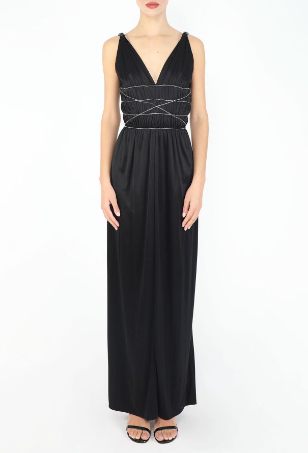Azzaro 1975 Strass Trim Jersey Gown - 2