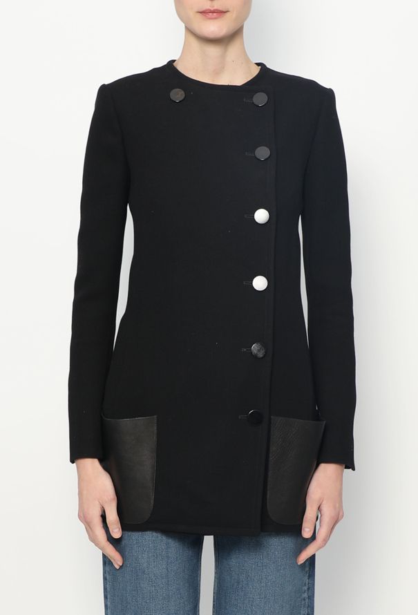 Céline F/W 2010 Leather Trim Peacoat - 4