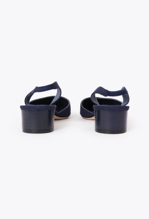 Manolo Blahnik 2017 Navy Aspro Slingbacks - 4