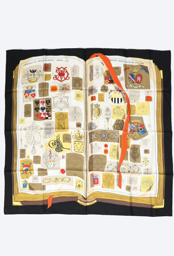 Hermès 'Chiffres et Monogrammes' 90cm Silk Carré - 1