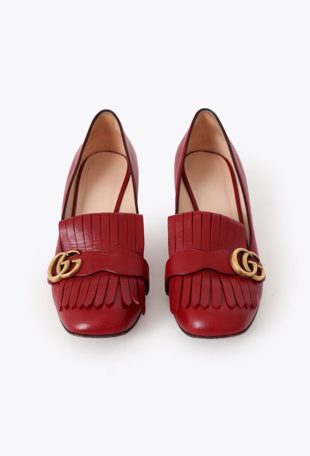 Gucci Fringed Leather Marmont Loafers - 3 Gucci Fringed Leather Marmont Loafers - 3