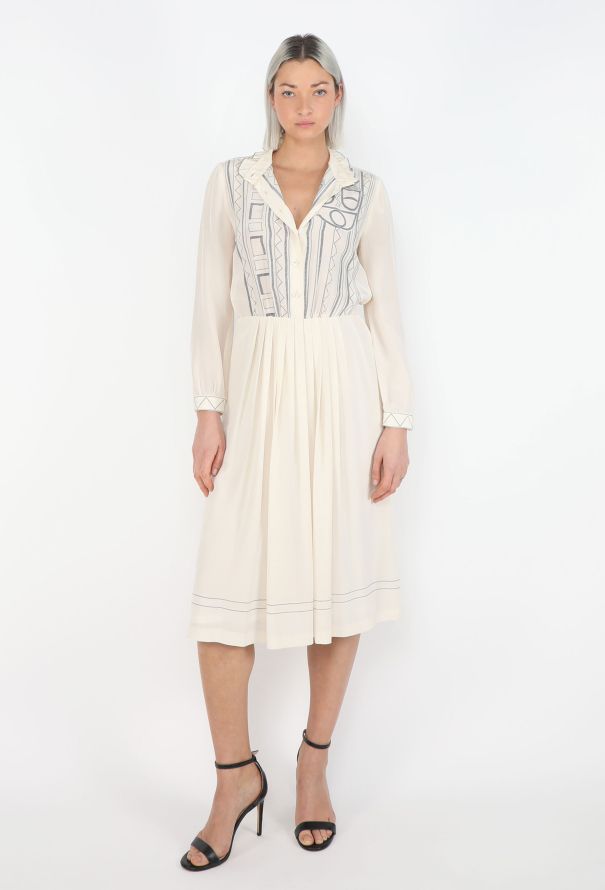 Louis Féraud 1993 Printed Silk Dress - 1