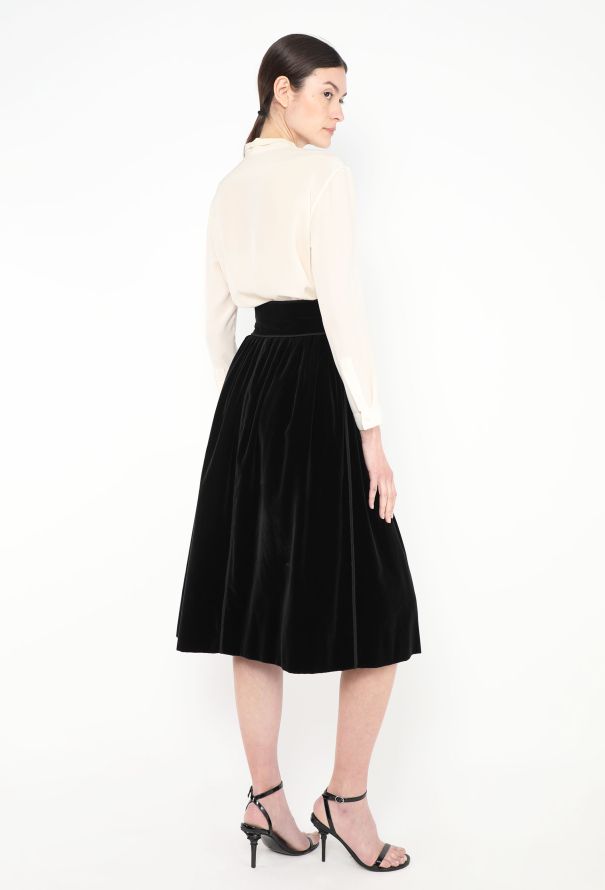 Saint Laurent 1976 Russian Braided Trim Velvet Skirt - 4