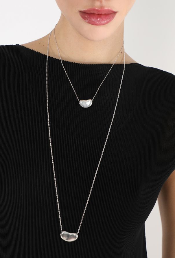 Tiffany & Co Long Sterling Silver Bean Pendant - 6