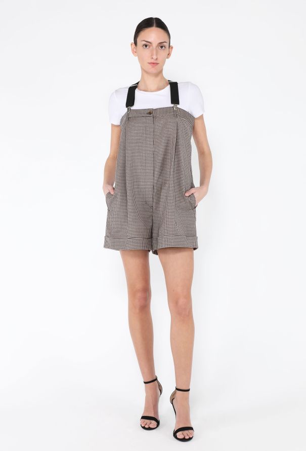 Jean Paul Gaultier 1993 Gingham Check Suspender Jumpsuit - 1