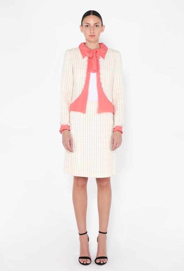 Chanel Tweed & Silk Lavallière Ensemble, Resort 2004 - 1