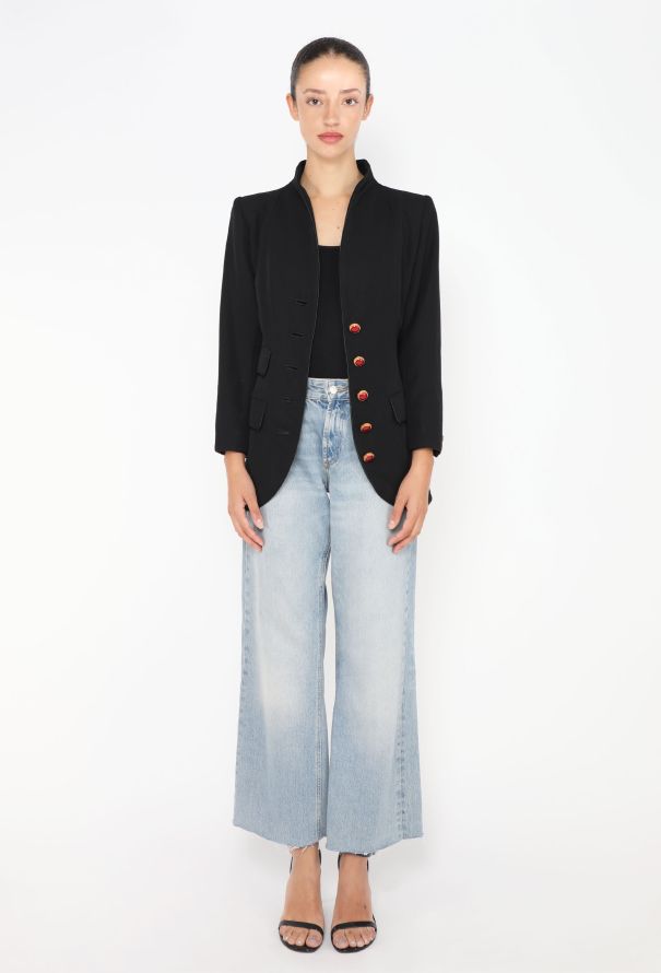 Saint Laurent 1996 Embellished Cabochon Blazer - 3