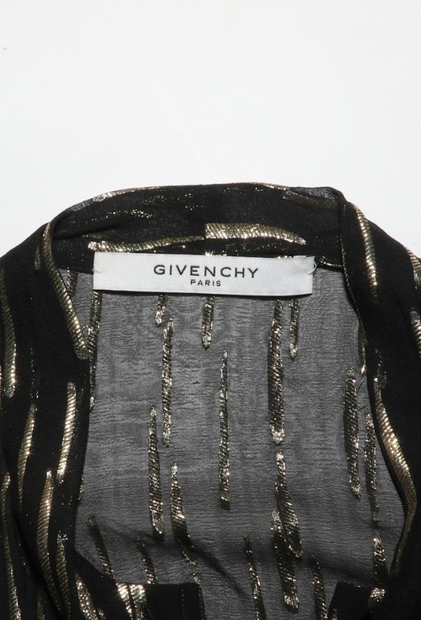 Givenchy Metallic Striped Lavalliere Blouse - 5