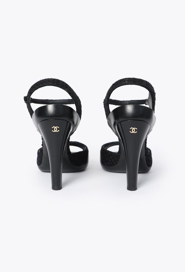Chanel 2014 Tweed 'CC' Sandals - 4