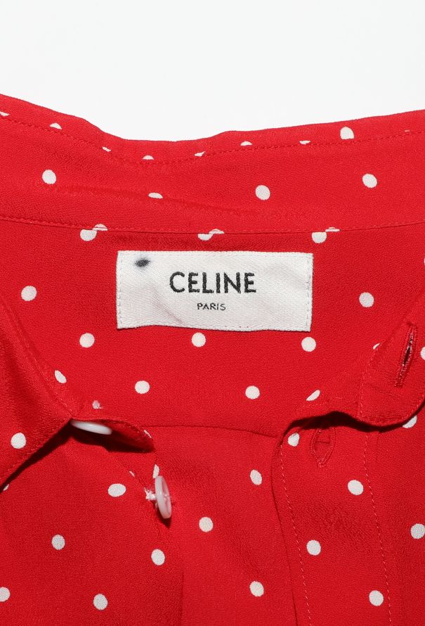 Céline 2019 Dotted Red Crêpe Blouse - 6 Céline 2019 Dotted Red Crêpe Blouse - 6