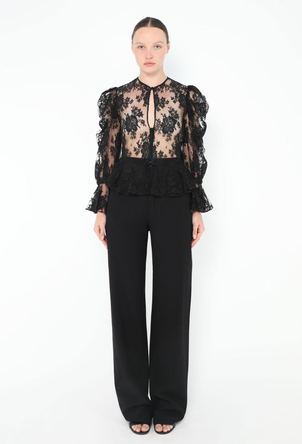Alexander McQueen Ruffled Lace Peplum Top - 3 Alexander McQueen Ruffled Lace Peplum Top - 3