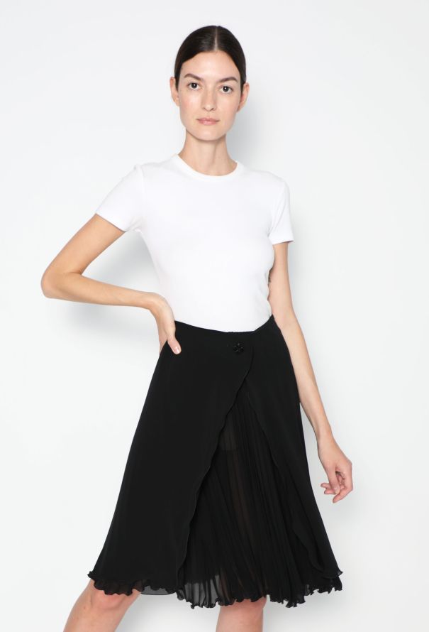 Chanel F/W 2000 Pleated Cutaway Skirt - 1