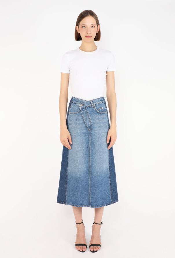 Loewe Contrast-Panel Denim Skirt, 2023 - 1