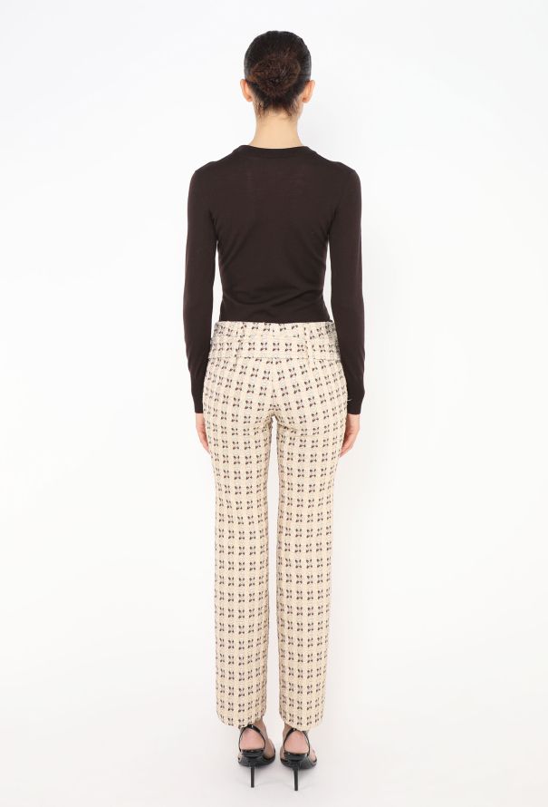 Prada S/S 2002 Belted Brocade Trousers - 6