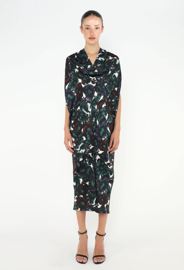 Balenciaga Abstract Silk Cowl Dress - 4