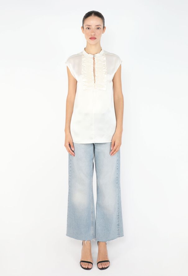 Chanel Pleated Silk Bib Blouse, 2020 - 3