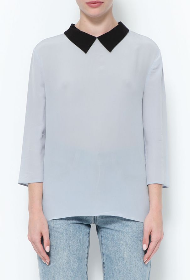 Prada Collared Silk Blouse - 1