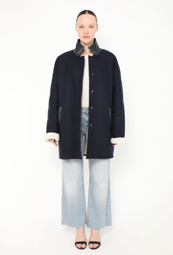 Balenciaga 2013 Shearling-Lined Trim Coat - 1