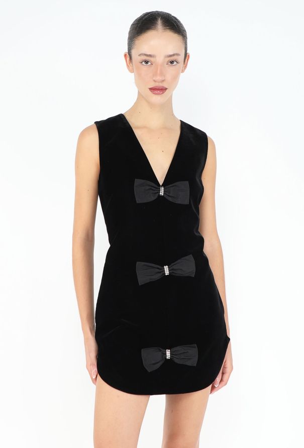 Saint Laurent 2018 Velvet Bow Babydoll Dress - 1