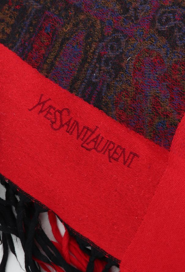 Saint Laurent Vintage Embroidered Paisley Tassel Scarf - 7 Saint Laurent Vintage Embroidered Paisley Tassel Scarf - 7