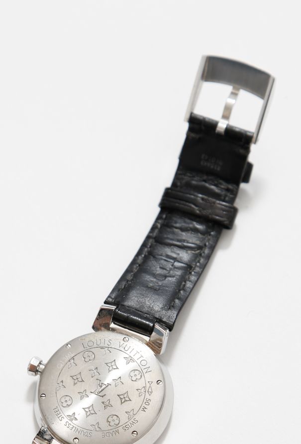 Authentic Louis Vuitton Tambour Black Alligator Watch Band with LV
