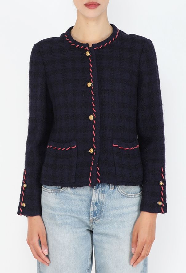 Chanel Lion-Embossed Tweed Jacket, 1970s - 4
