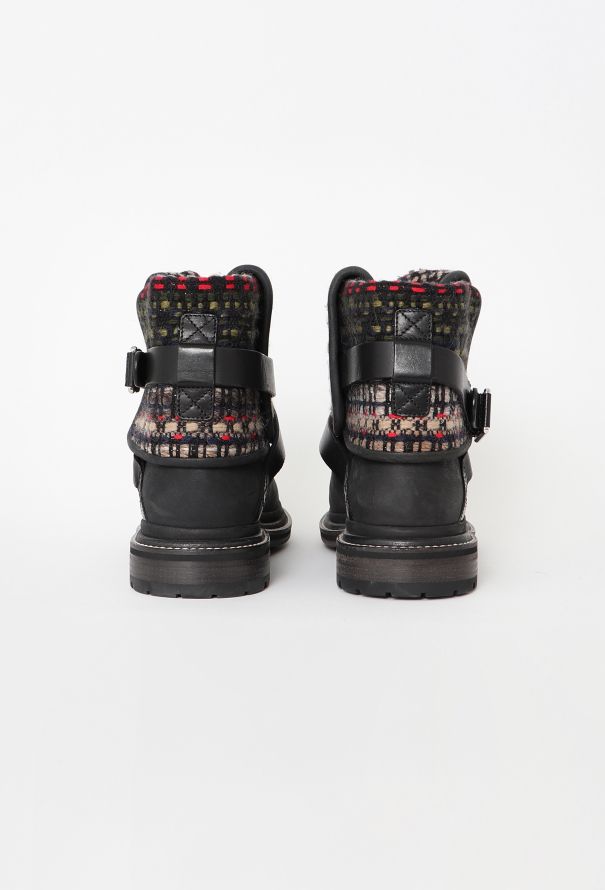 Chanel 2016 Buckled Tweed Boots - 4