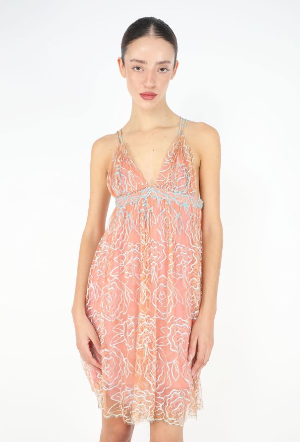 Guy Laroche '90s Embroidered Lace Dress - 2