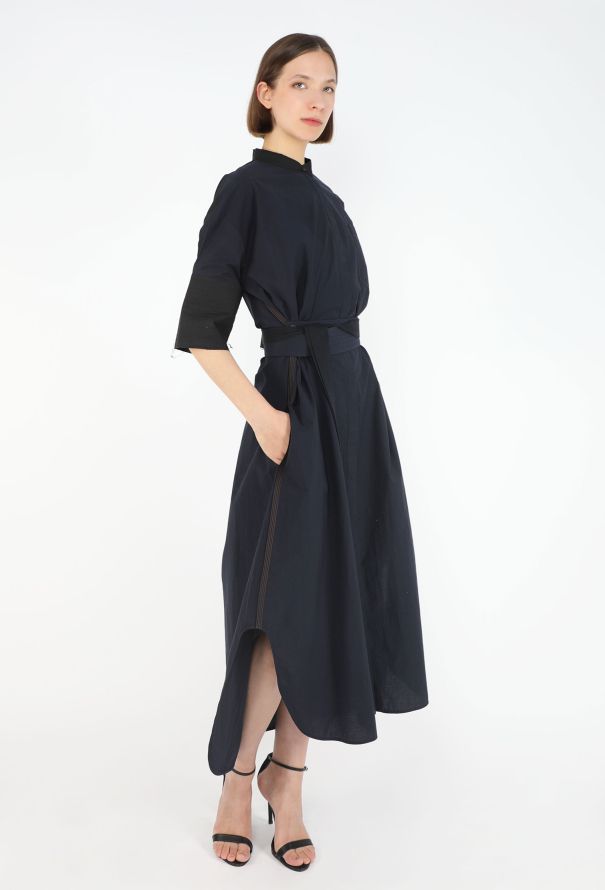 Loewe Belted Cotton Tunic Dress, 2022 - 5