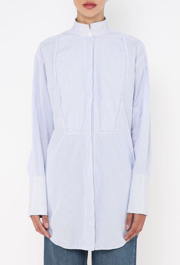Pinstripe Bib Tunic Shirt