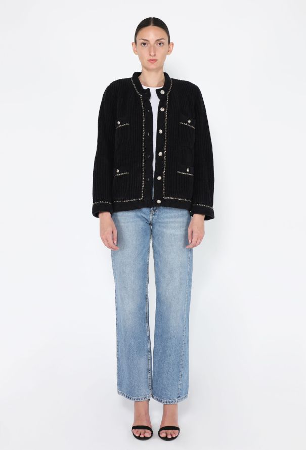 Chanel Velour Chainlink Cardigan, 2022 - 5