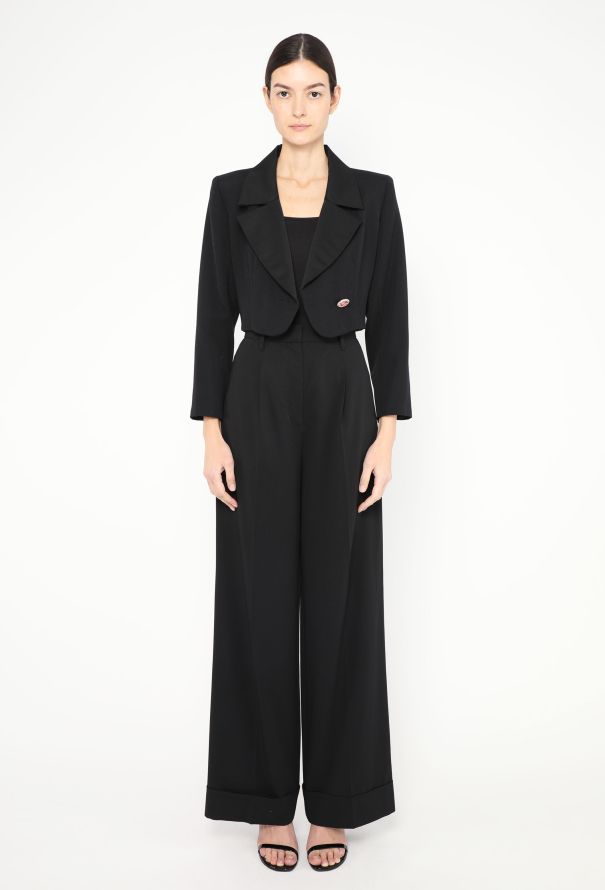 Saint Laurent 1993 Cropped Smoking Blazer - 3