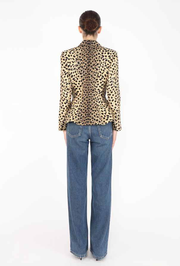Dior 1997 Cheetah Print Silk Bar Jacket - 4