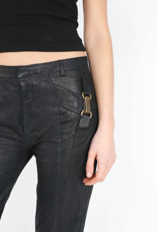 Balenciaga S/S 2001 Le Dix Leather Buckle Pants - 6