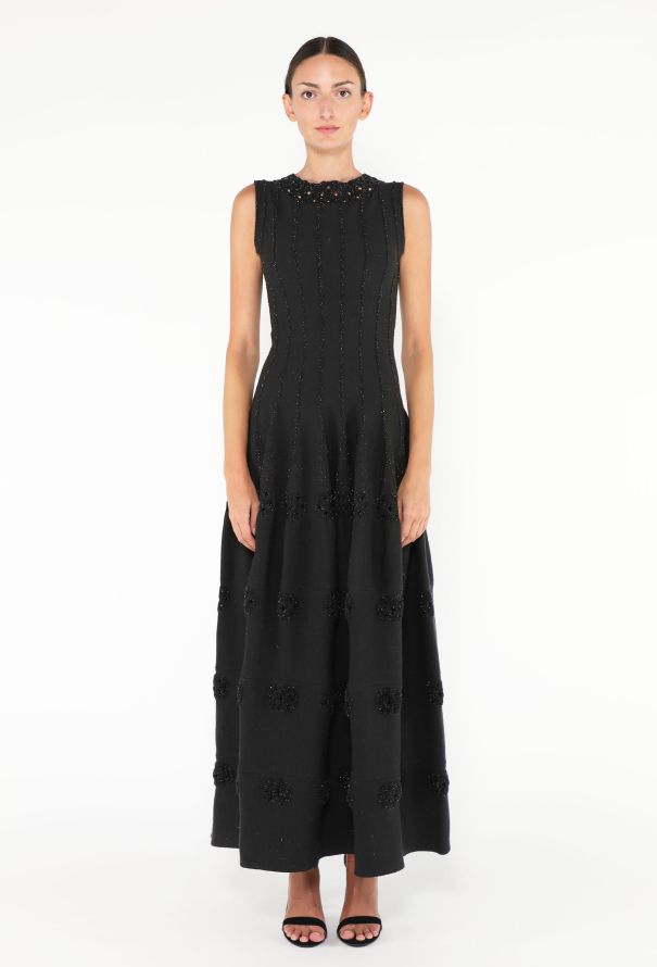 Alaïa Embroidered Trim Knit Gown - 1