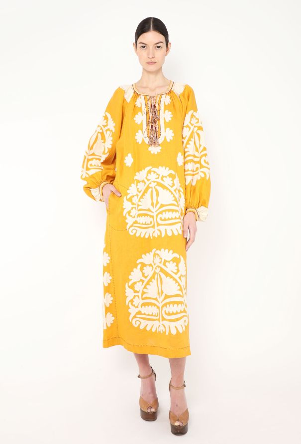 Vita Kin Floral Embroidered Linen Kaftan - 3 Vita Kin Floral Embroidered Linen Kaftan - 3
