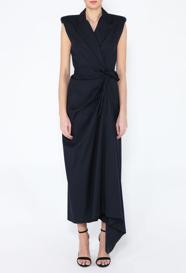 Dries Van Noten Cotton Sleeveless Wrap Dress - 3