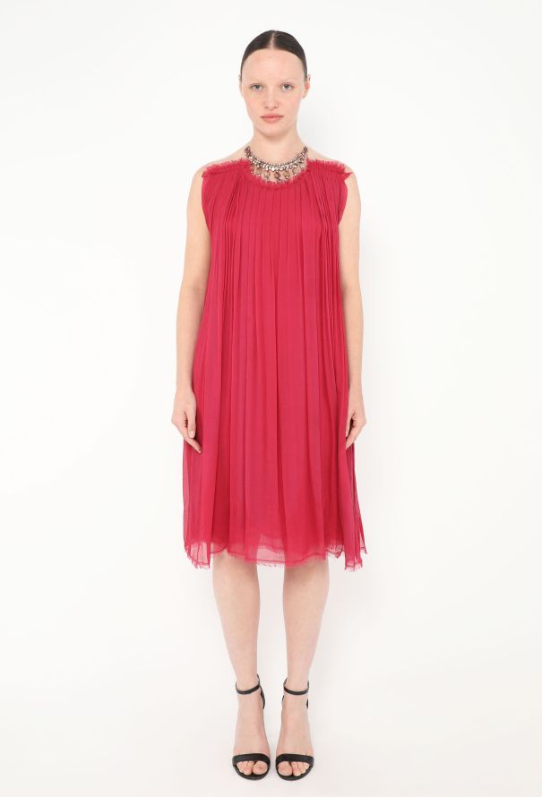 Lanvin S/S 2003 Strass Trim Chiffon Dress - 1
