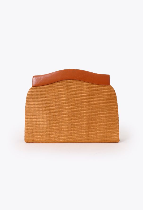Saint Laurent Brown Raffia Clutch - 1